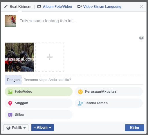 membuat status facebook dengan background 6
