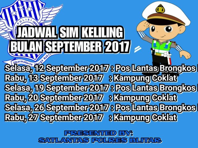 jadwal sim keliling blitar september 2017