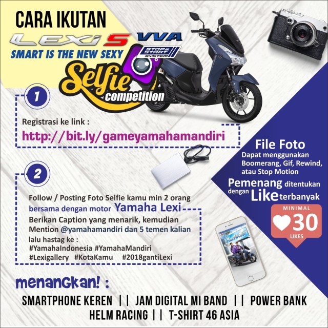 syarat lomba selfi yamaha lexi